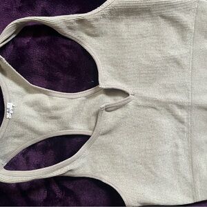 Light Gray Ribbed Tank Top